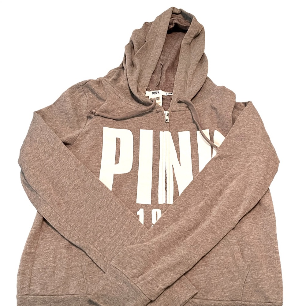 Pink brand thing zip-up sweatshirt